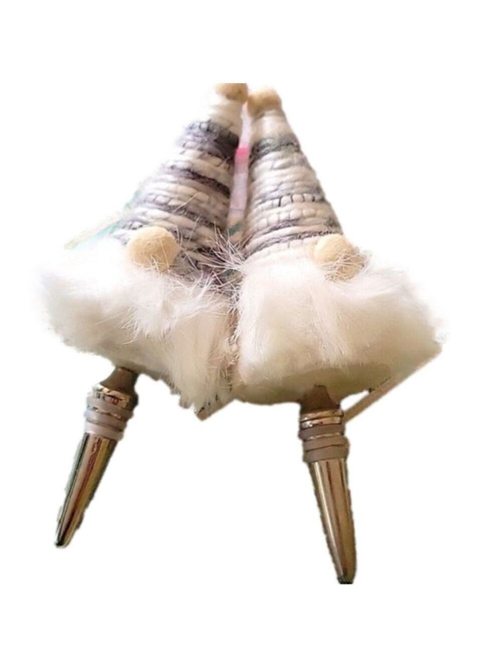 Set of 2 winter santa gnome wine stoppers